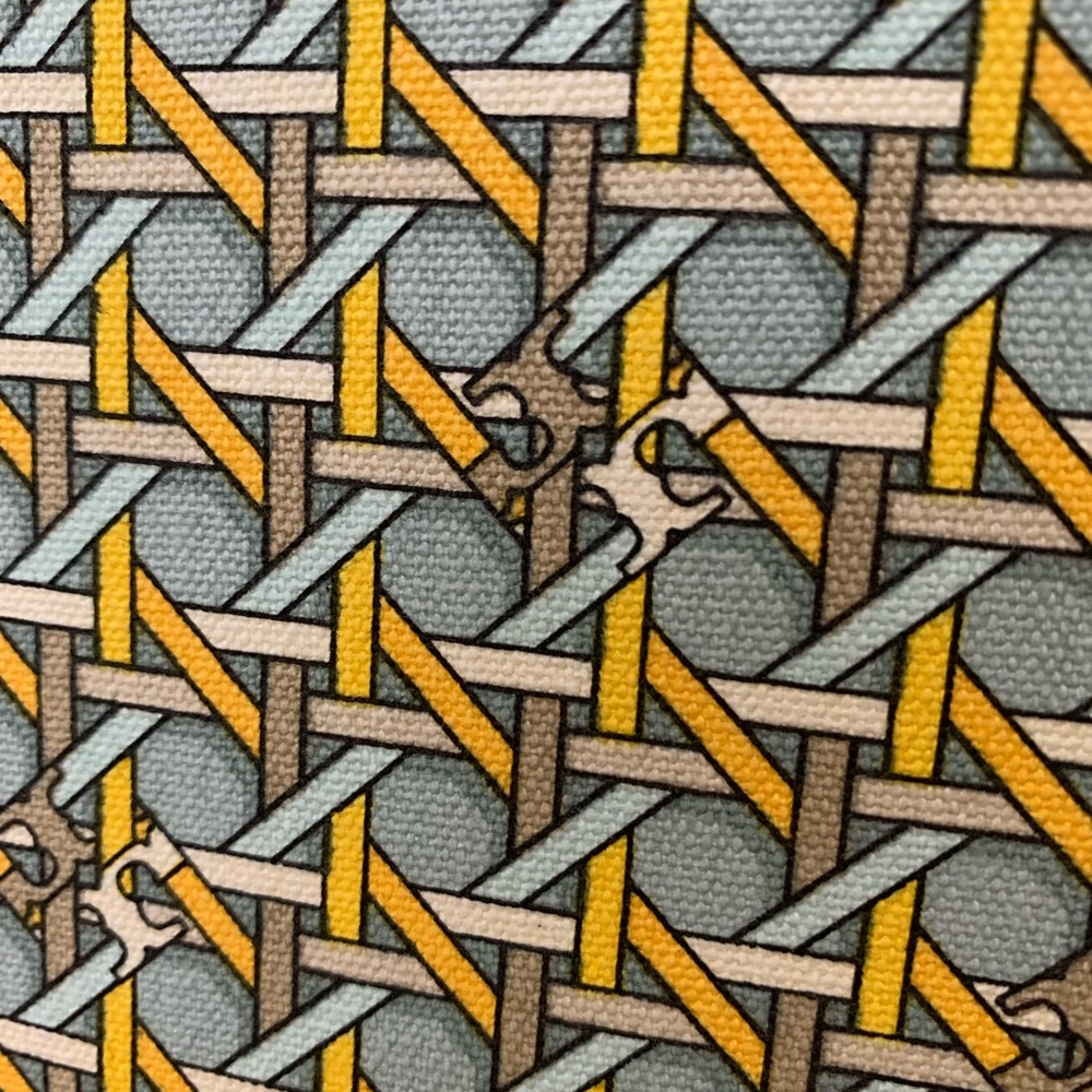 Tory Burch Perry Triple Compartment Northern Blue Basket Weave Large Tote Bag - Picture 13 of 15